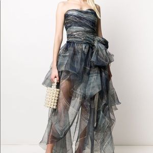 ERMANNO SCERVINO strapless ruffled long dress